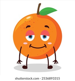 cute lazy expression of orange character