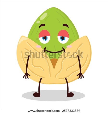 cute lazy expression of pistachio character
