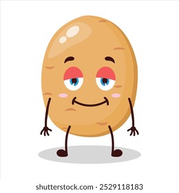expressão preguiçosa bonita do personagem de desenho animado de batata