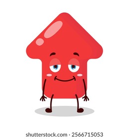 cute lazy expression of red arrow cartoon character
