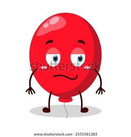 cute lazy expression of red balloon cartoon character