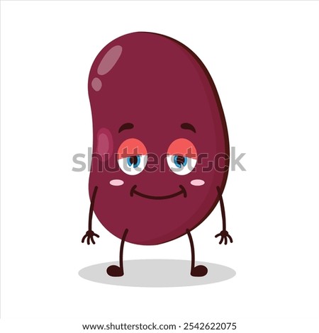 cute lazy expression of red bean character