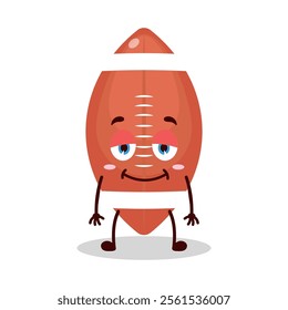 cute lazy expression of rugby ball cartoon character
