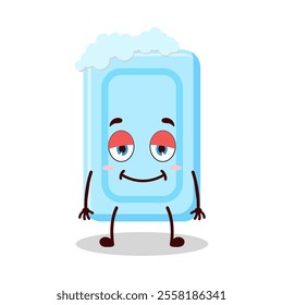 cute lazy expression of soap cartoon character
