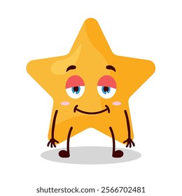 cute lazy expression of star cartoon character
