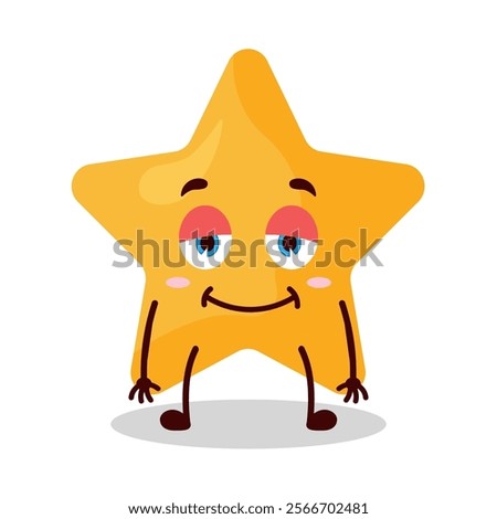 cute lazy expression of star cartoon character
