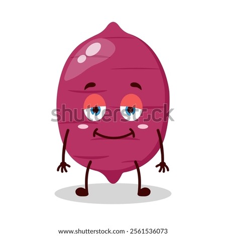 cute lazy expression of sweet potato cartoon character
