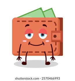 cute lazy expression of wallet cartoon character
