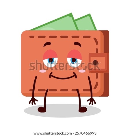 cute lazy expression of wallet cartoon character
