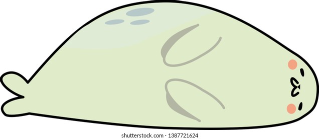 Cute Lazy Fat Seal Cartoon