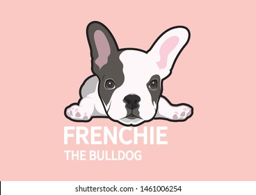 A cute lazy French Bulldog is lying down on the floor. You can make this to your design element with doggy style.