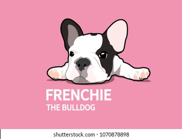 Cute Lazy Frenchie. You can make cute design artwork any you want with Frenchie Style. A lazy doggy! Chill out with this adorable vector of a lazy Frenchie.