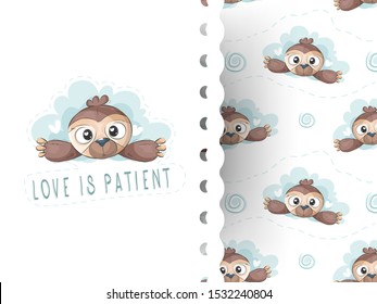 Cute lazy hand drawn background pattern