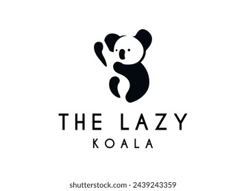 Cute lazy koala logo design icon. Koala Logo Design