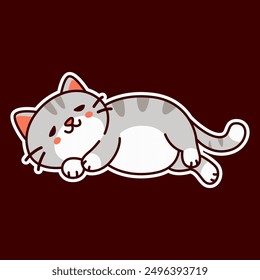 
cute and lazy orange cat illustration for t-shirt print or sticker