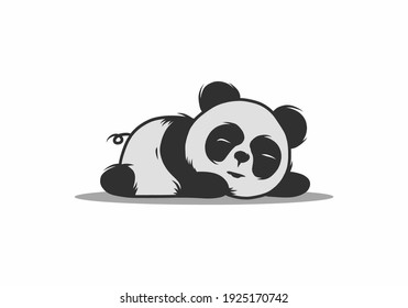 Cute lazy panda illustration drawing design