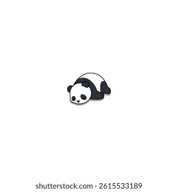 Cute lazy panda is sleeping cartoon, vector illustration