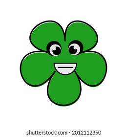 cute leaf cartoon vector in green