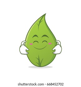 Cute leaf character cartoon art vector illustration
