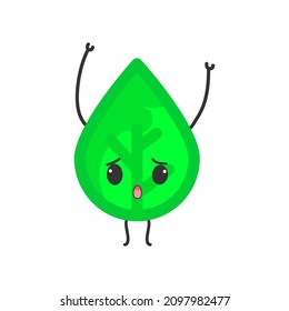 cute leaf character illustration vector