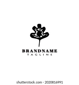 cute leaf logo flat template icon design modern vector illustration