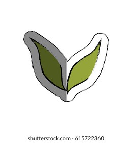 cute leafs decorative icon
