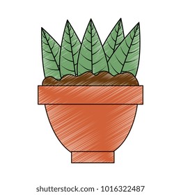 cute leafs decorative in pot