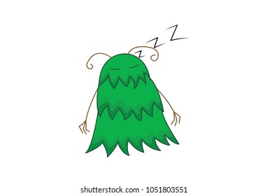Cute Leafy Mutant Character. Vector Illustration. Isolated on white background.