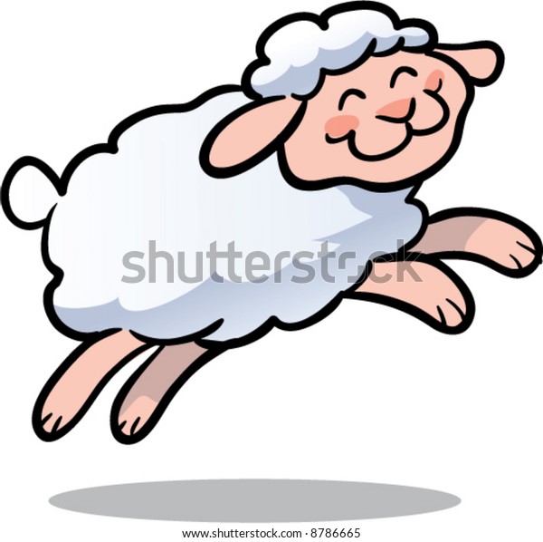 Cute Leaping Lamb Vector Illustration Stock Vector (Royalty Free) 8786665