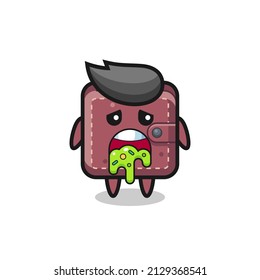 el bonito personaje de la billetera de cuero con puke , diseño de estilo lindo para camiseta, pegatina, elemento logo