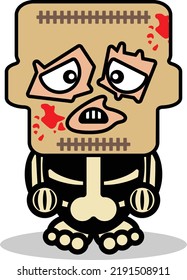 ilustración vectorial del personaje de la mascota ósea de la piel lindo 