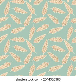 Cute leaves seamless pattern . Foliage backdrop. Floral wallpaper. Vintage floral background. For fabric design, textile print, wrapping. Contemporary vector illustration.