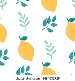 Cute lemon background.Vector illustration seamless pattern for background,wallpaper,frabic