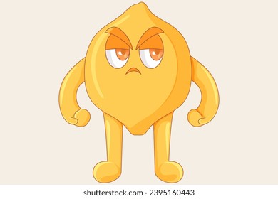 Cute Lemon Character Design Illustration