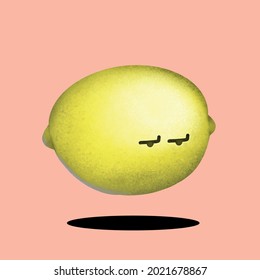 cute lemon character with face