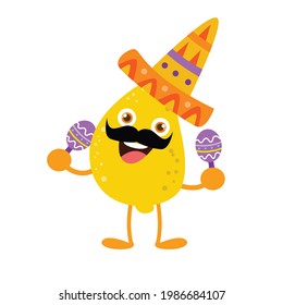 cute lemon character vector design template illustration