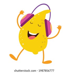cute lemon character vector design template illustration