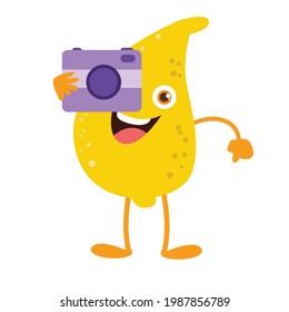 cute lemon character vector design template illustration