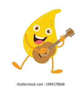 cute lemon character vector design template illustration