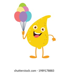 ilustración de diseño vectorial de carácter limón lindo