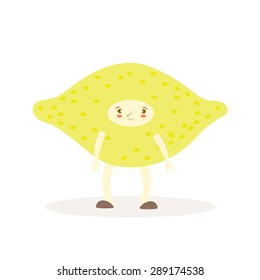 Cute lemon costumes fruit kids. Vector design illustration with editable parts. More characters in this collection.