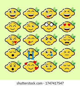 Cute lemon emoticons vector design