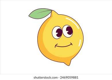 Cute Lemon Flat Sticker Design