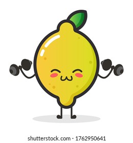 Cute lemon fruit illustration vector design.
