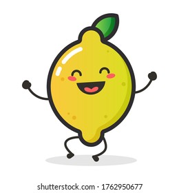 Cute Zitronenfrucht-Illustration Vektordesign.