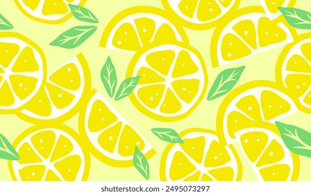 Cute lemon fruits pattern background vector design