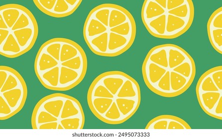 Cute lemon fruits pattern background vector design