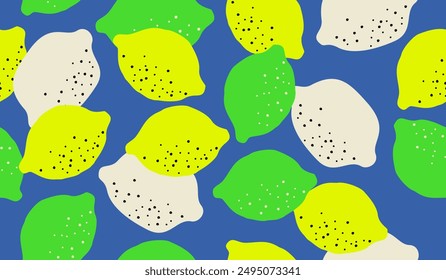 Cute lemon fruits pattern background vector design