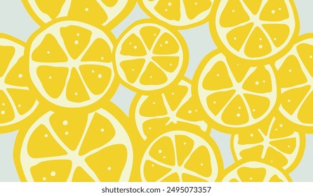 Cute lemon fruits pattern background vector design