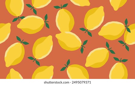 Cute lemon fruits pattern background vector design